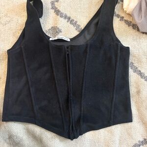 black velvet corset zipper bustier * accepting offers